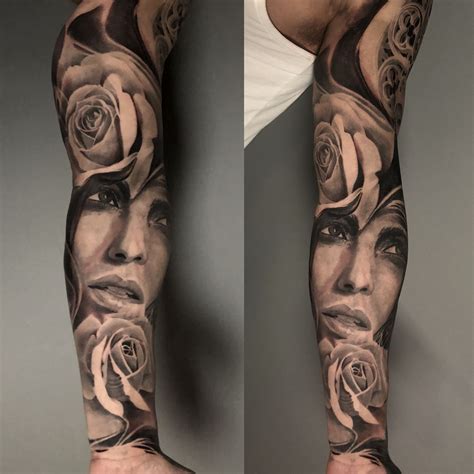 black and grey sleeve tattoo ideas|black and grey feminine tattoos.